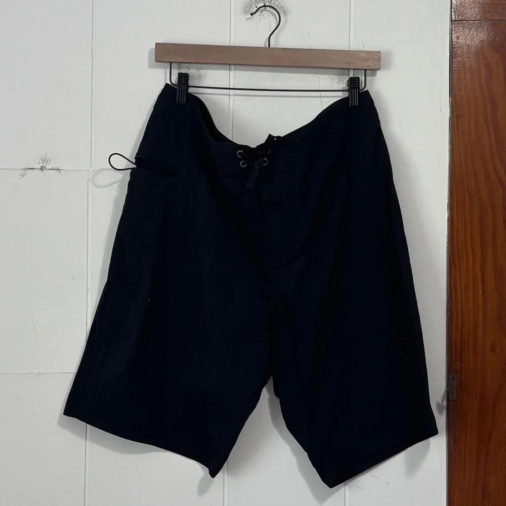 Patagonia Mens Stretch Planing Board Shorts Black Size 36 Surf Swim Trunks